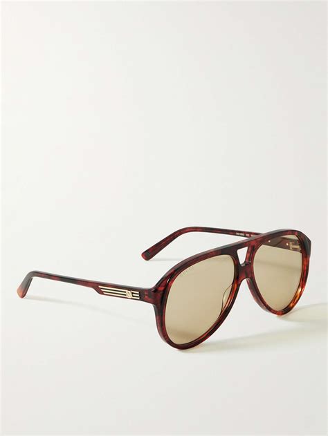 gucci aviator-style tortoiseshell acetate sunglasses|Gucci gg0062s sunglasses.